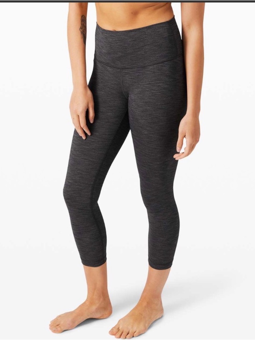 Lululemon Wunder Under Crop High-Rise *Full-On Luxtreme 23" Heathered Black